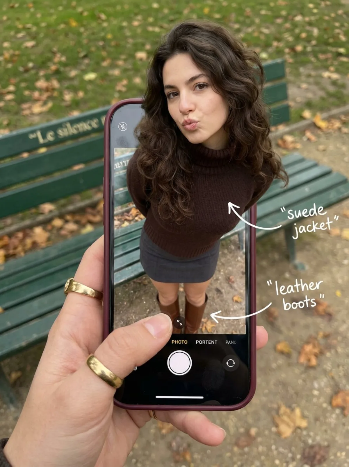 Fashion Illusion: Woman Emerging from Smartphone - Modern Style