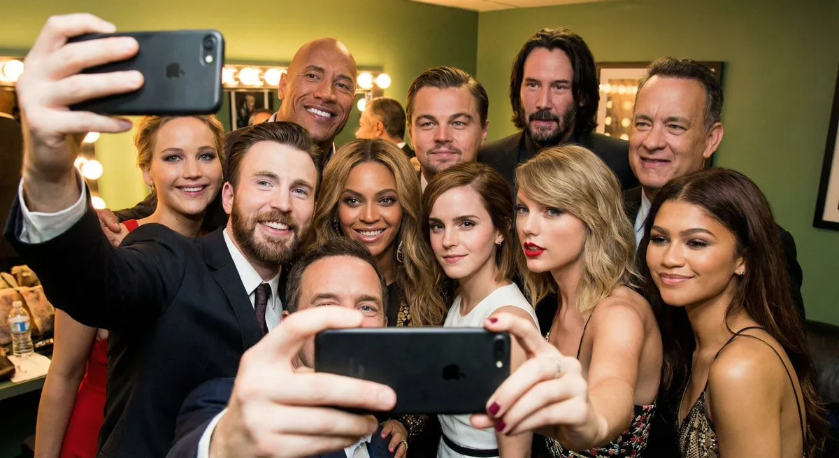 Crafted Selfie of multiple celebrities