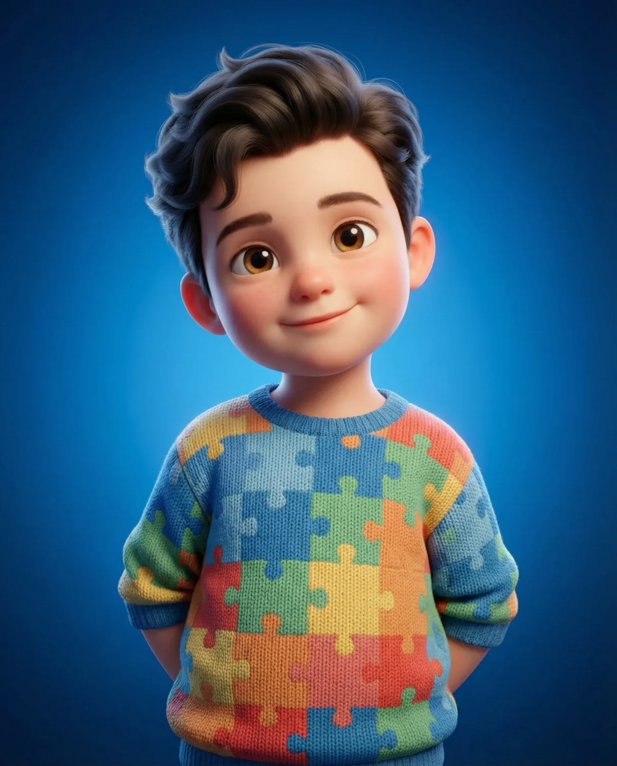 Childlike Character with Puzzle Sweater (Refined)
