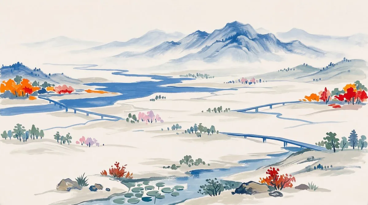 带调色板的远景风景画 · 精选演绎