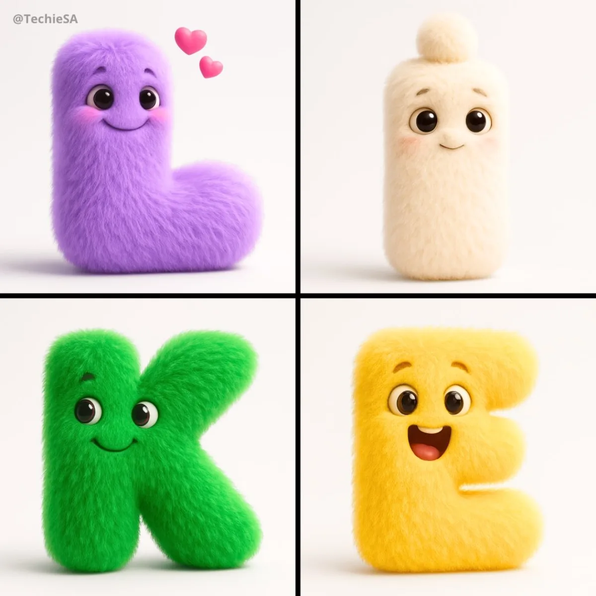 A Stylized Furry Alphabet Characters