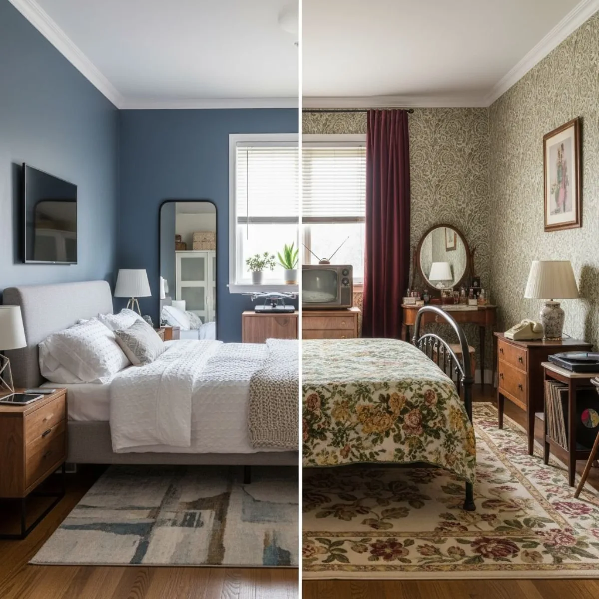 A Hero Split Time Bedroom 2018 Vs 1964