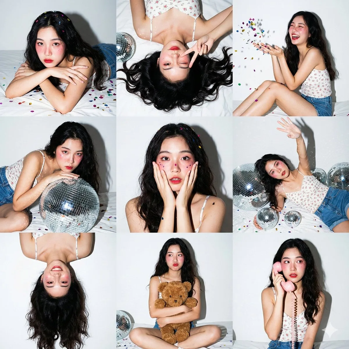 Grid Collage of Girls at Party: A Editorial Take