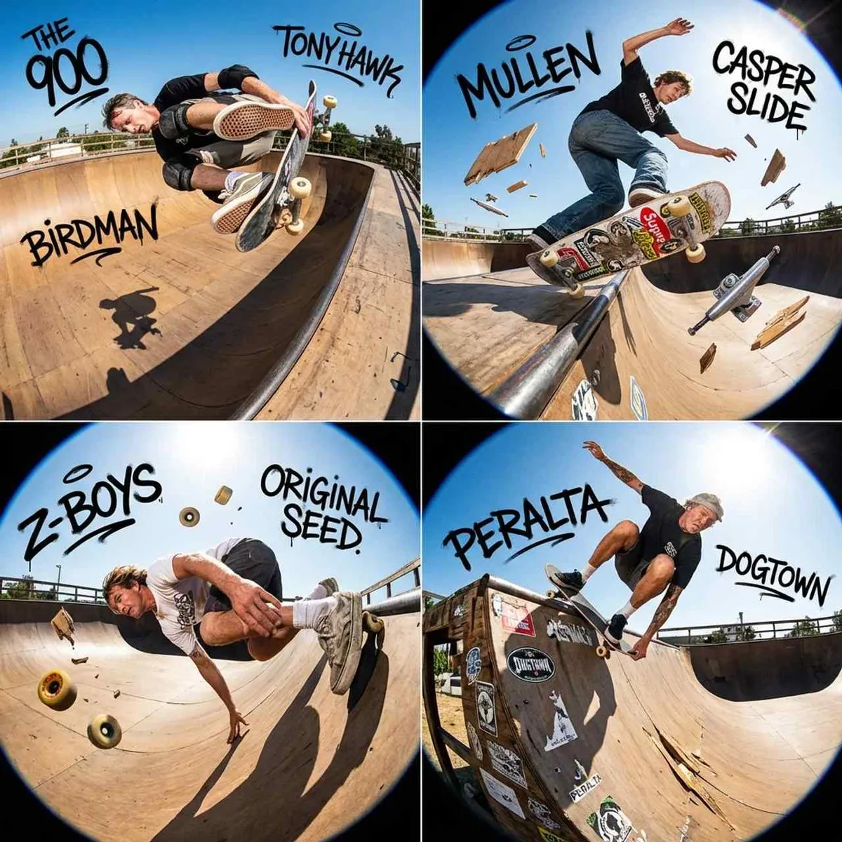Legendary Skateboarders Mid-Air Diorama - Refined Style
