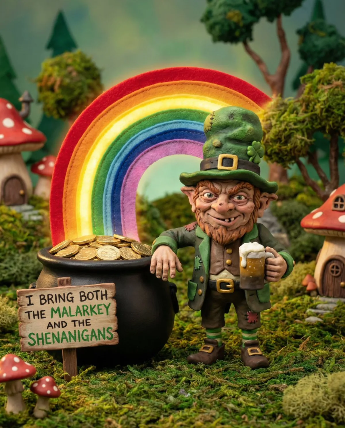 Leprechaun with Beer and Pot of Gold: A Premium Take