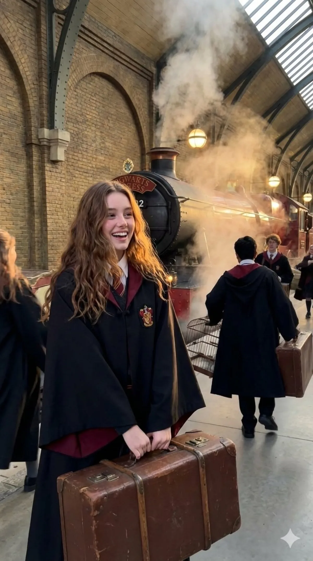 Girl Waiting for the Hogwarts Train