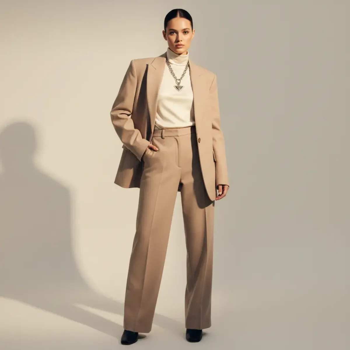 High-Fashion Prada-Inspired Studio Portrait - Premium Style