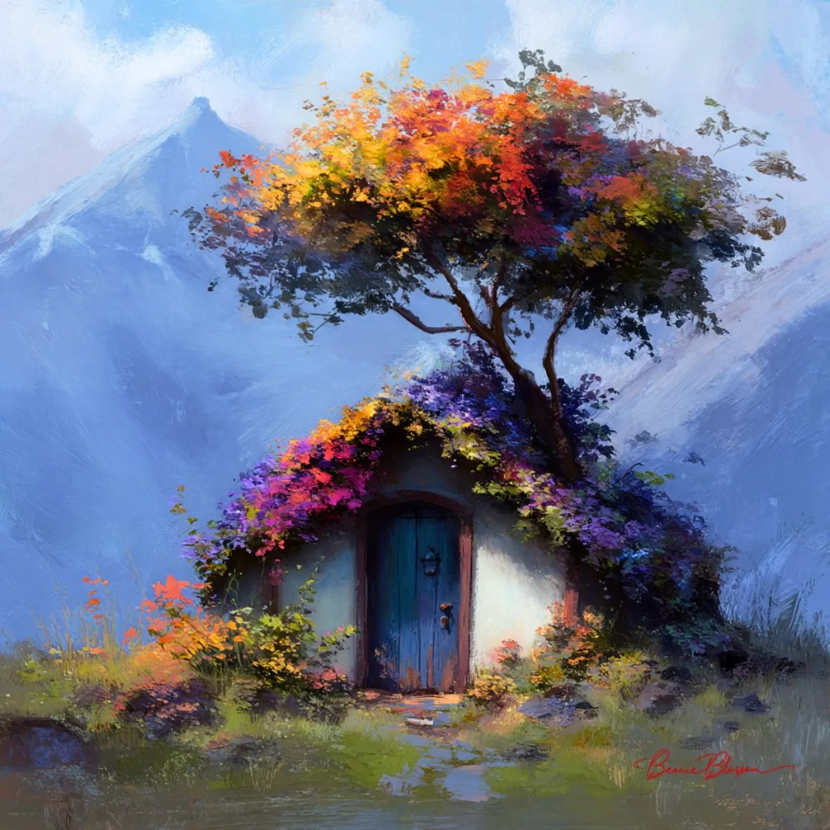 Tiny House Made of Flowers