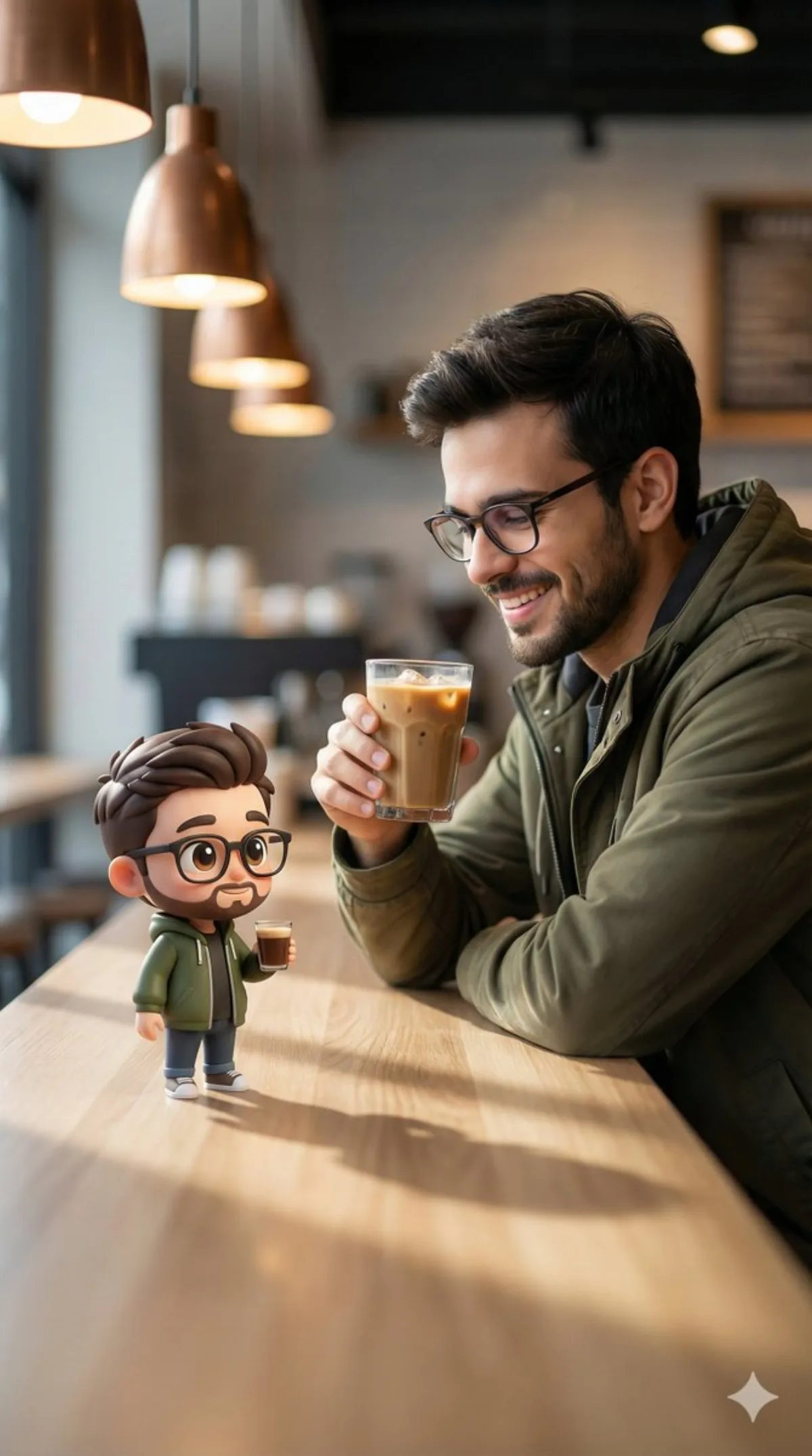 Realistic and Chibi Coffee Encounter