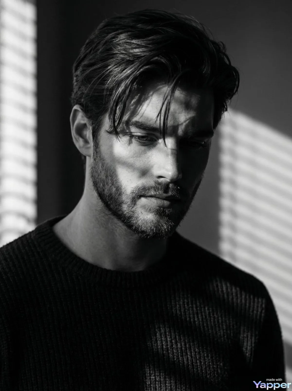 Cinematic Black and White Portrait of a Young Man