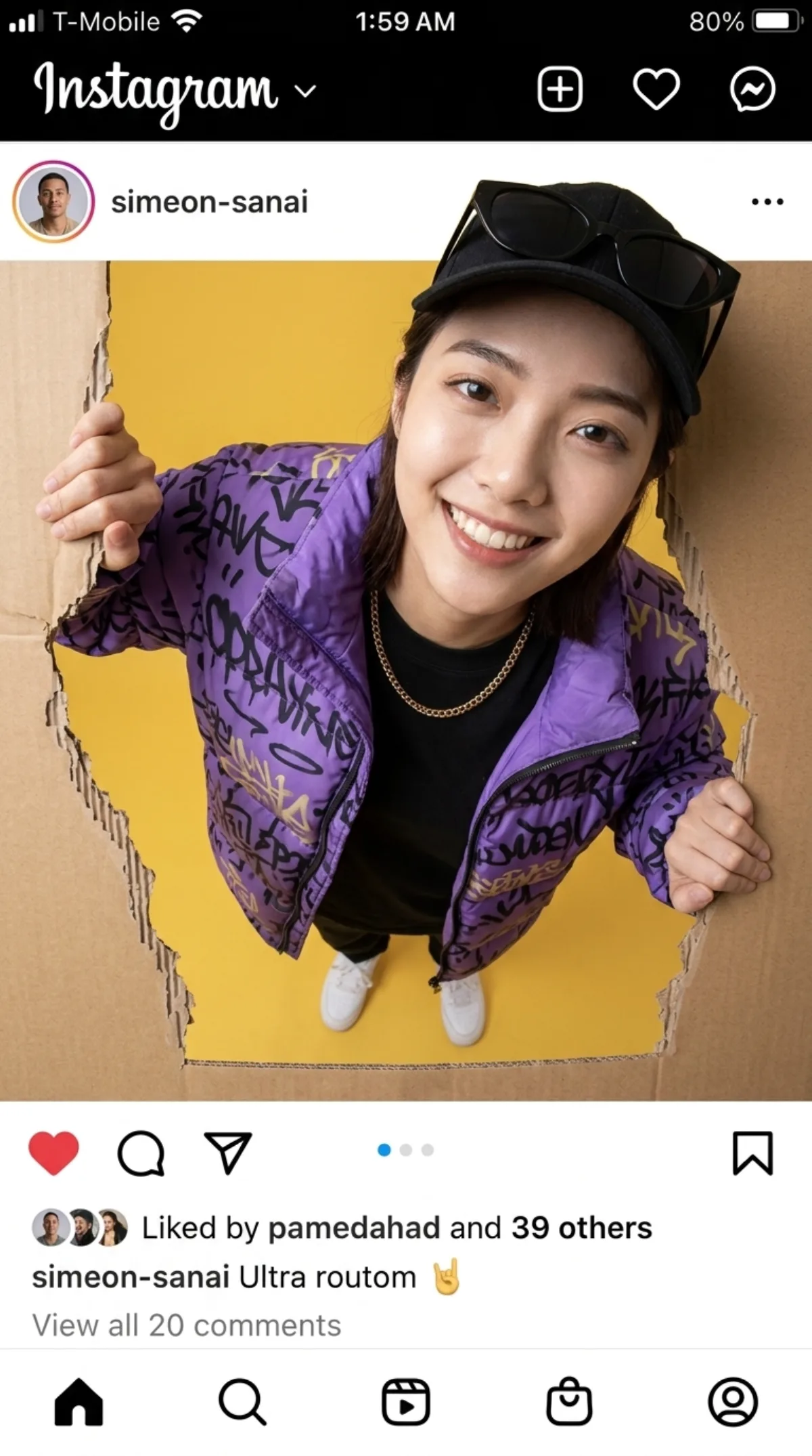 高级感风人物突破Instagram画框，鱼眼效果