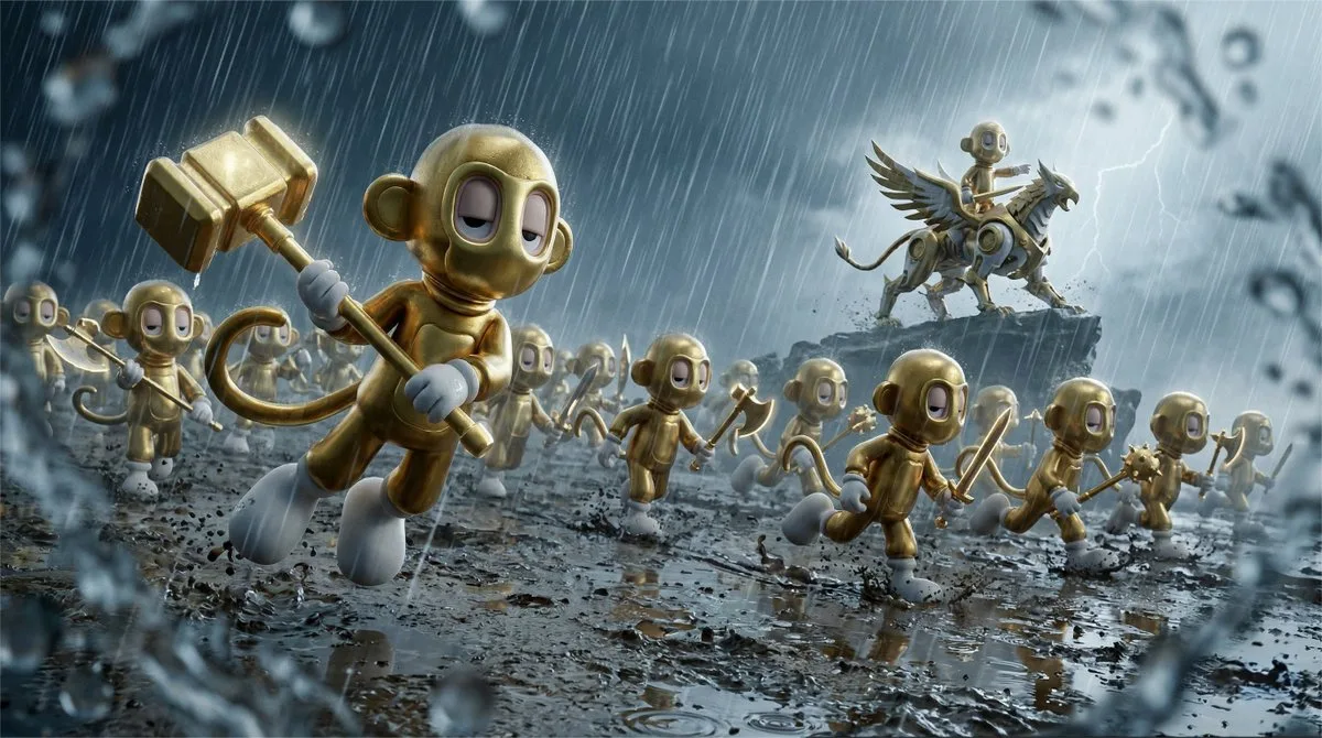 Cinematic Macro Toy-Photography: Charging Army in Rainstorm: A Stylized Take