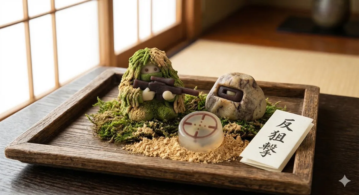 Japanese Wagashi Inspired by Counter Sniping (Crafted)
