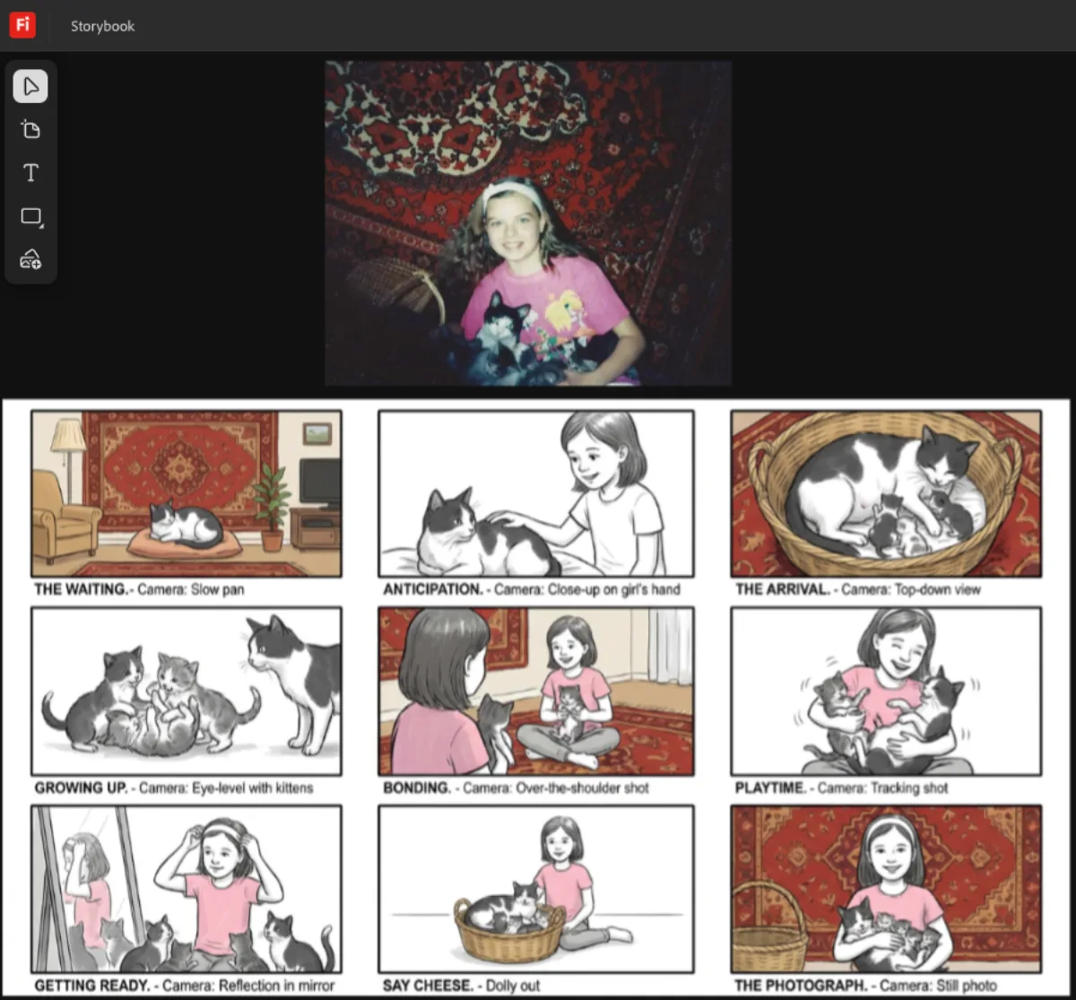 Storyboard from childhood photo - Hero Style