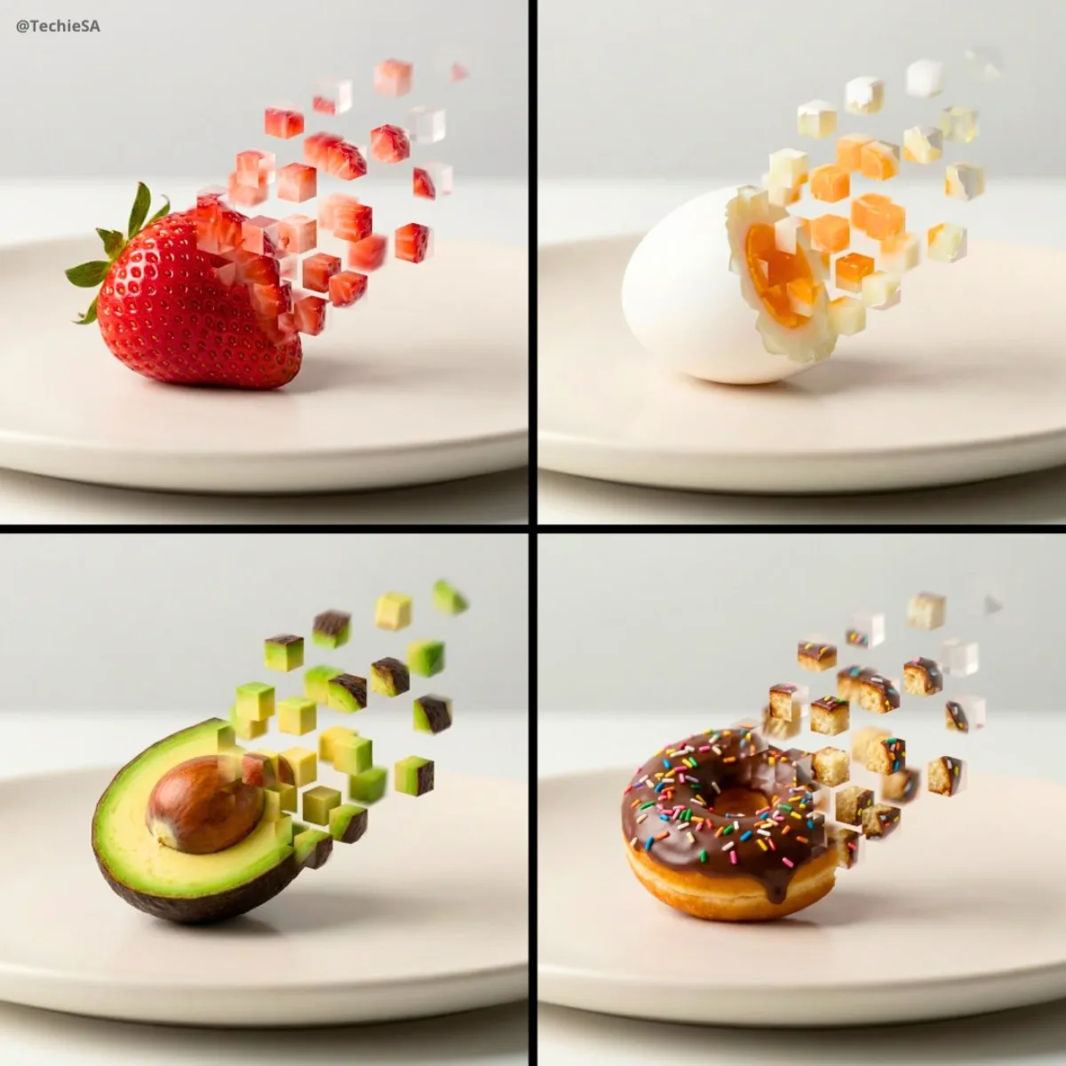 Pixelated Food Fractals - Signature Style