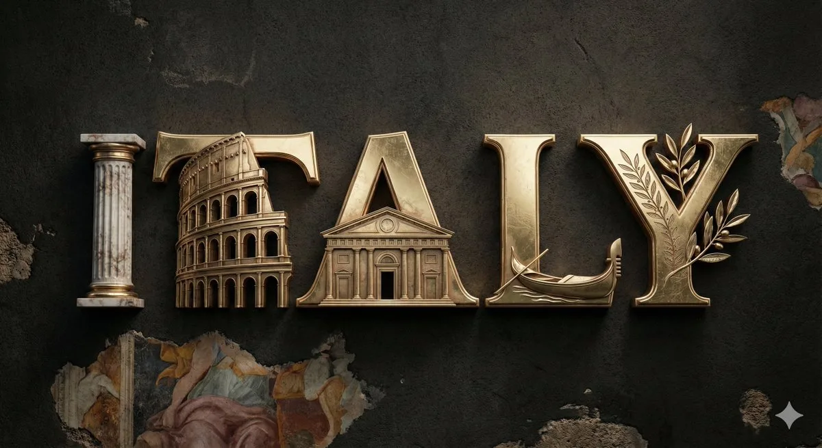 Metallic Cultural Typography: A Nation's Identity
