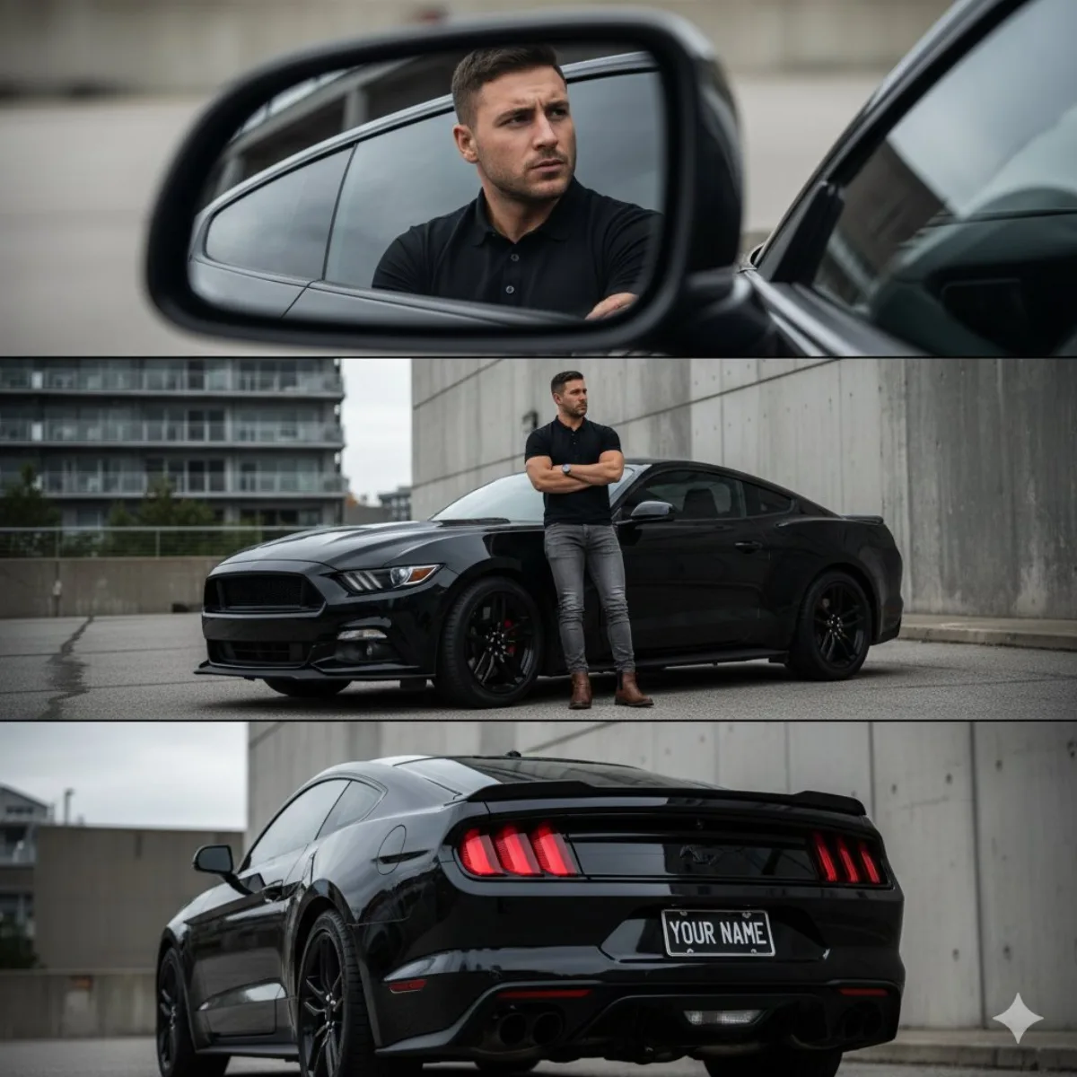 Three-View Diagram of Person and Car - Editorial Style