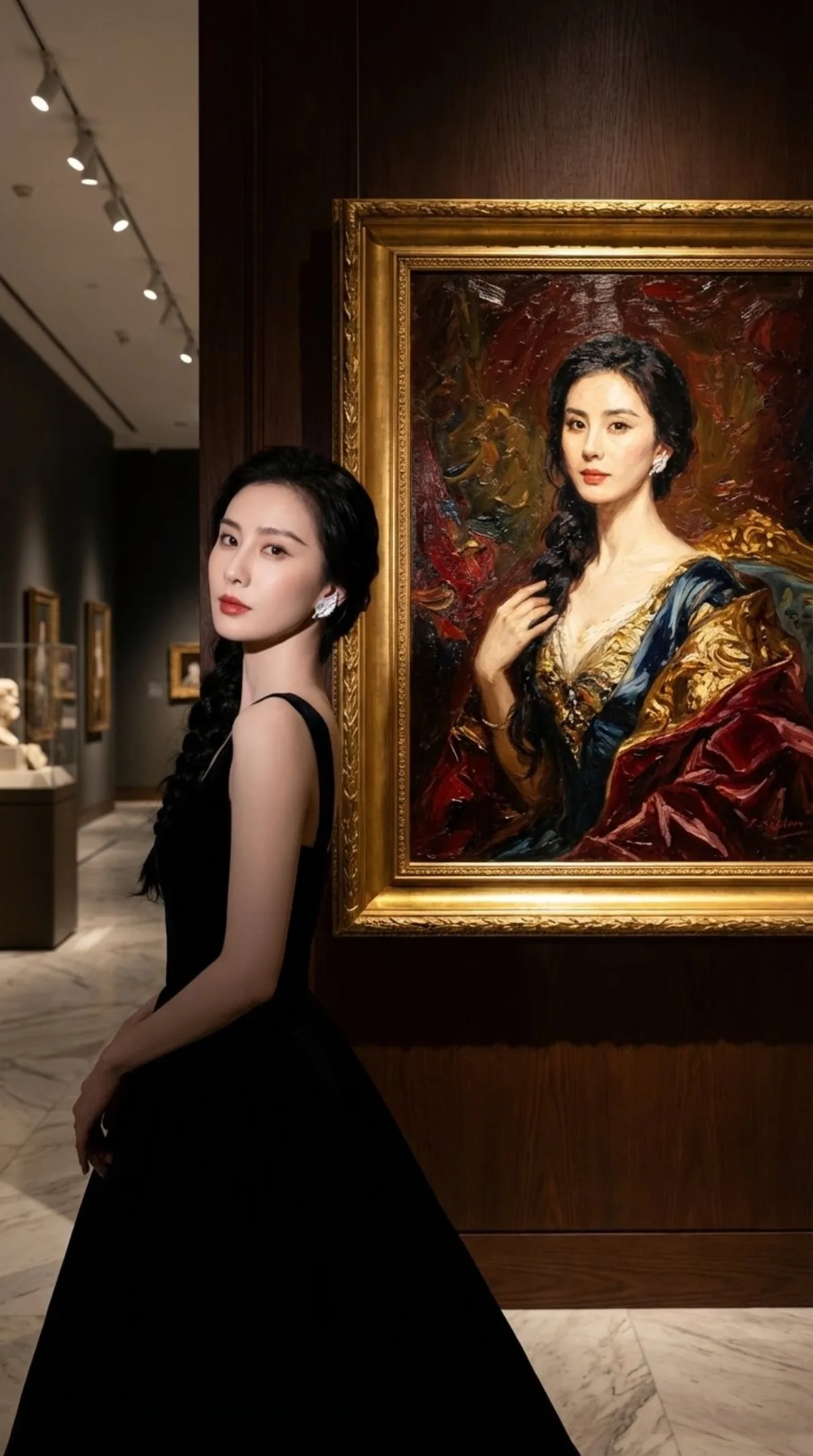 博物馆艺术展自拍