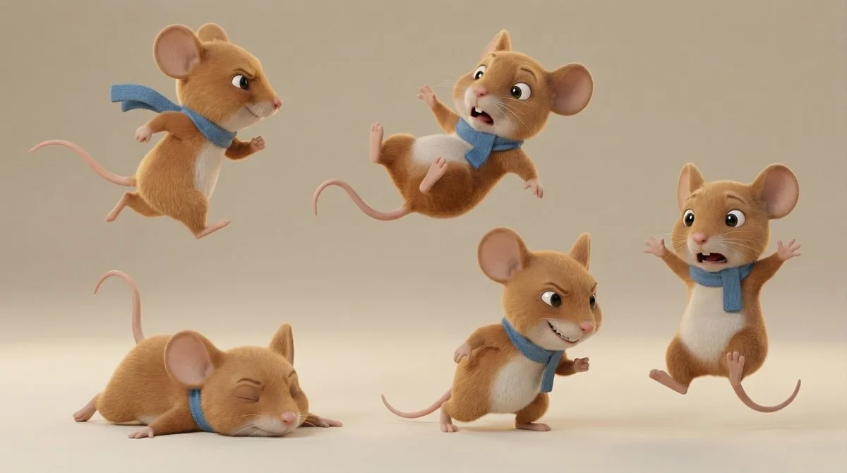 A Premium Character Turnaround & Action Pose Sheets for Cat & Mouse