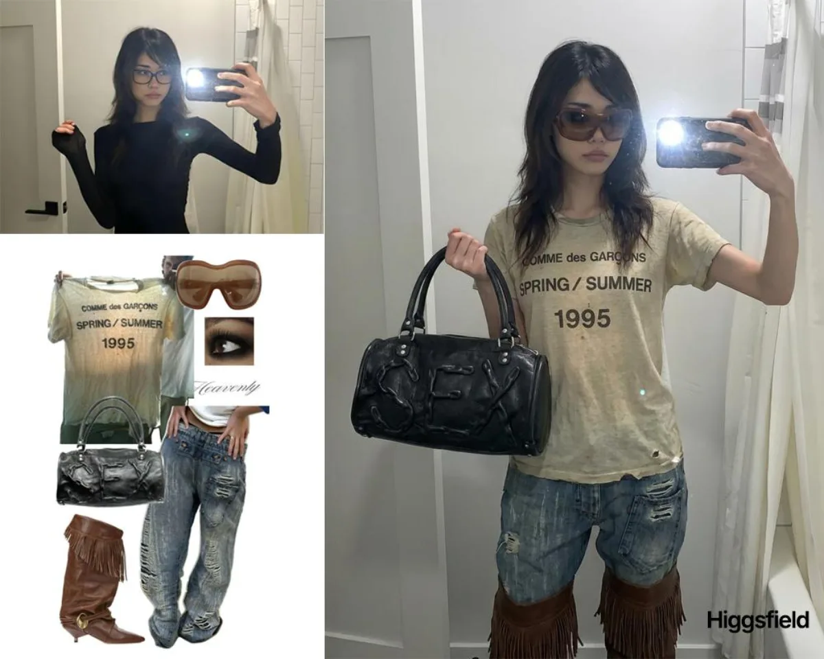 Dress person in clothes from another image