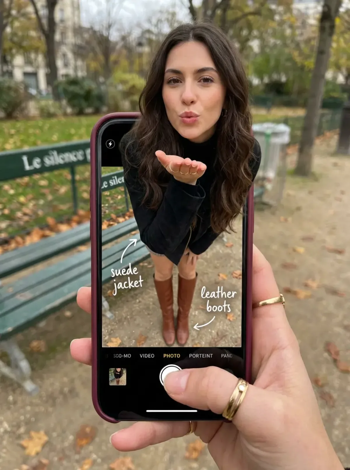 Optical Illusion: Woman Emerging from Smartphone Screen: A Stylized Take