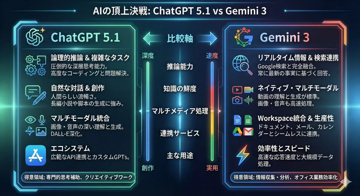 ChatGPT 5.1与Gemini 3对比图