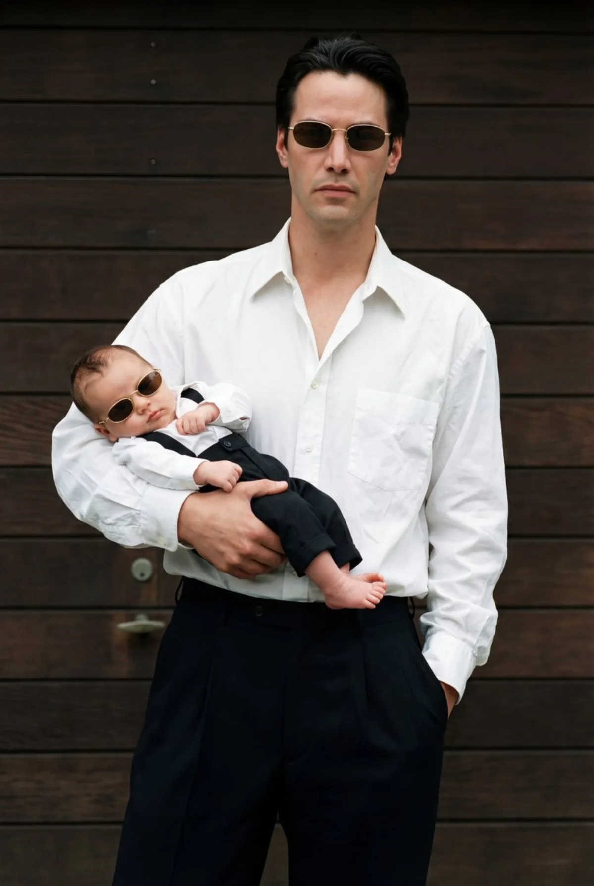 90s Old-Money Father & Baby Portrait - Premium Style