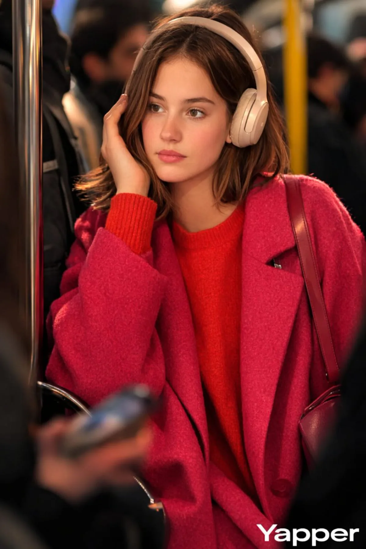 Luxury Campaign Photograph of Woman in Metro with Headphones