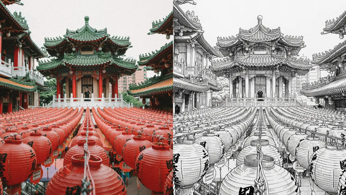 將真实照片变成黑白线稿