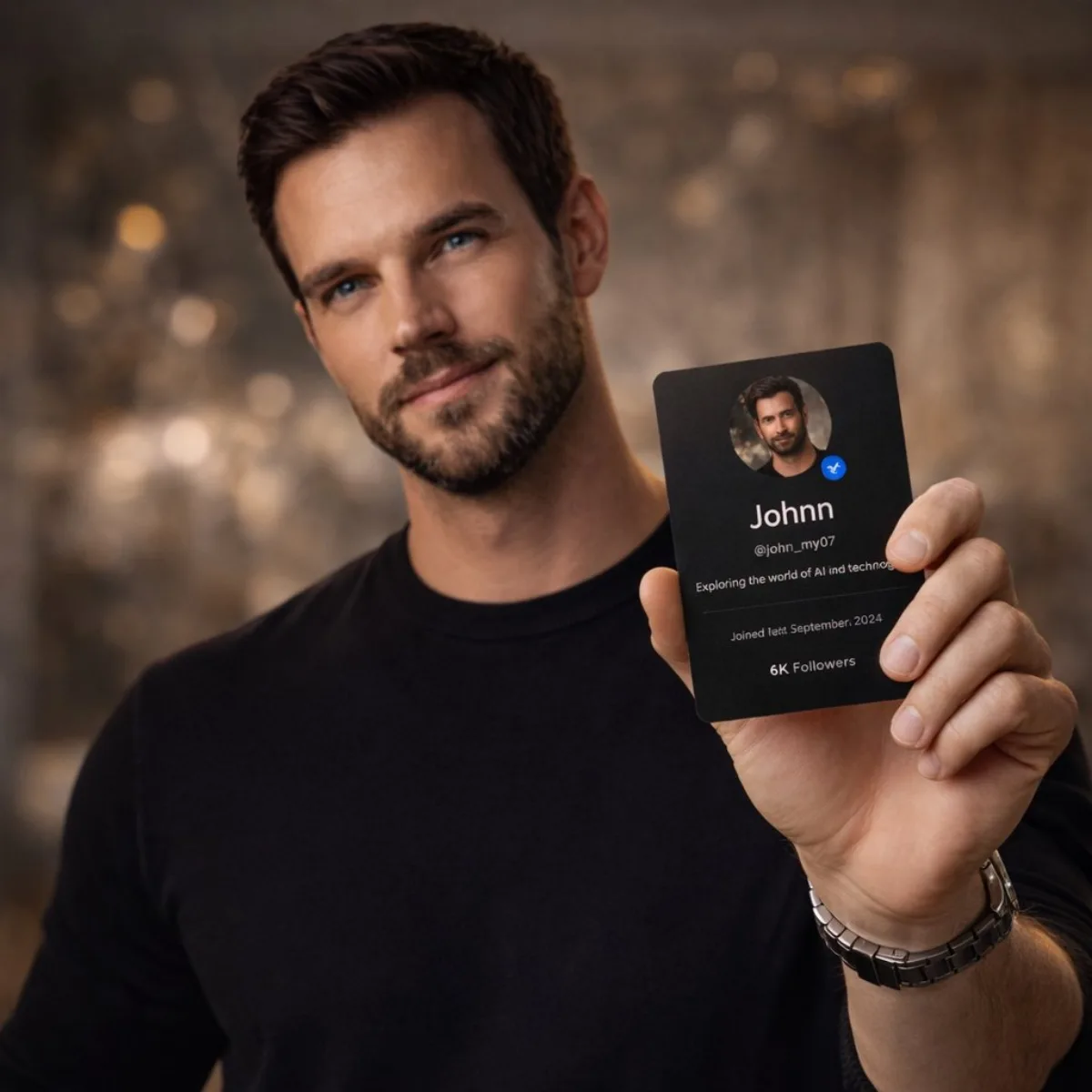 Matte-Black Social Media Profile Card Photoshoot: A Premium Take