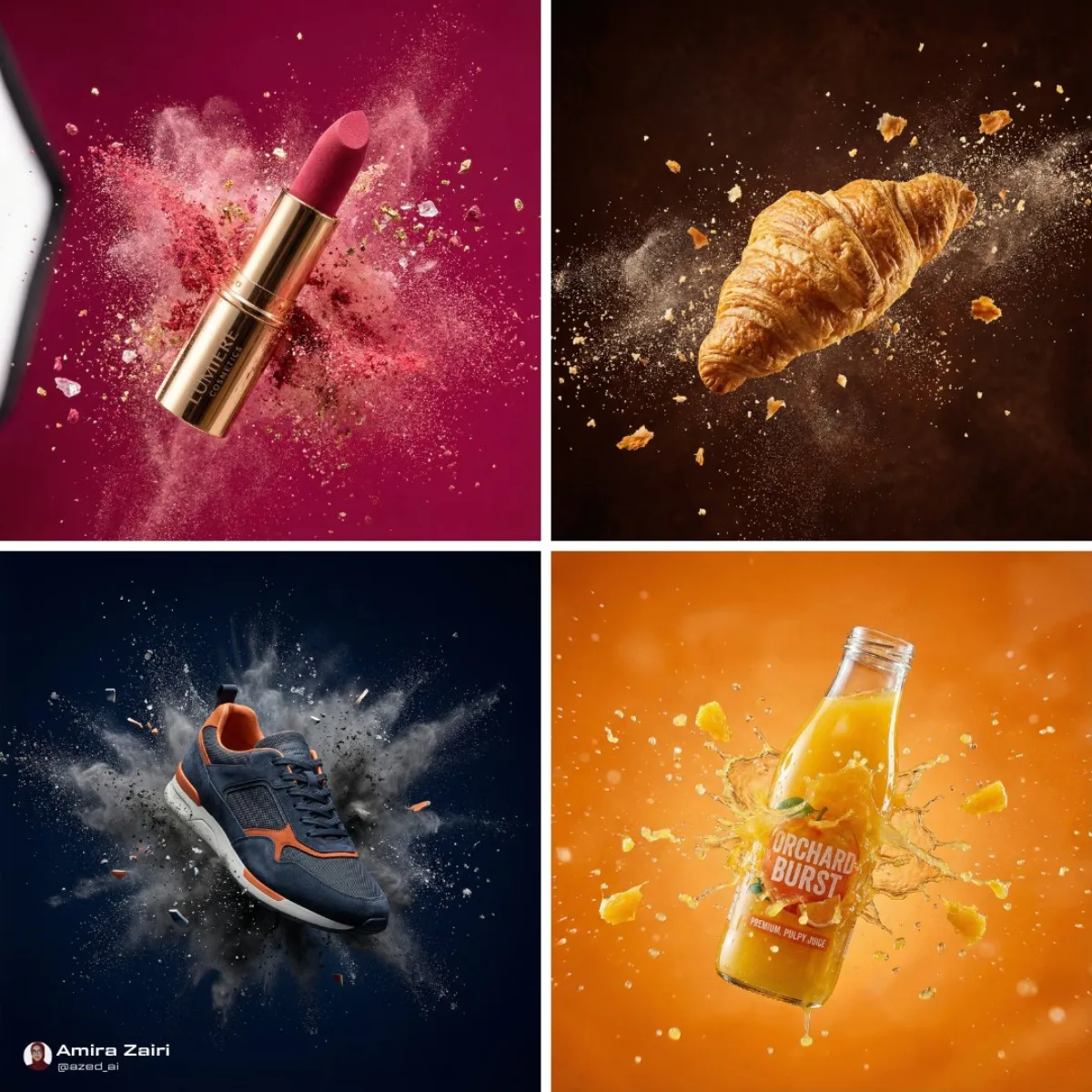 Mid-Air Explosive Product Shot