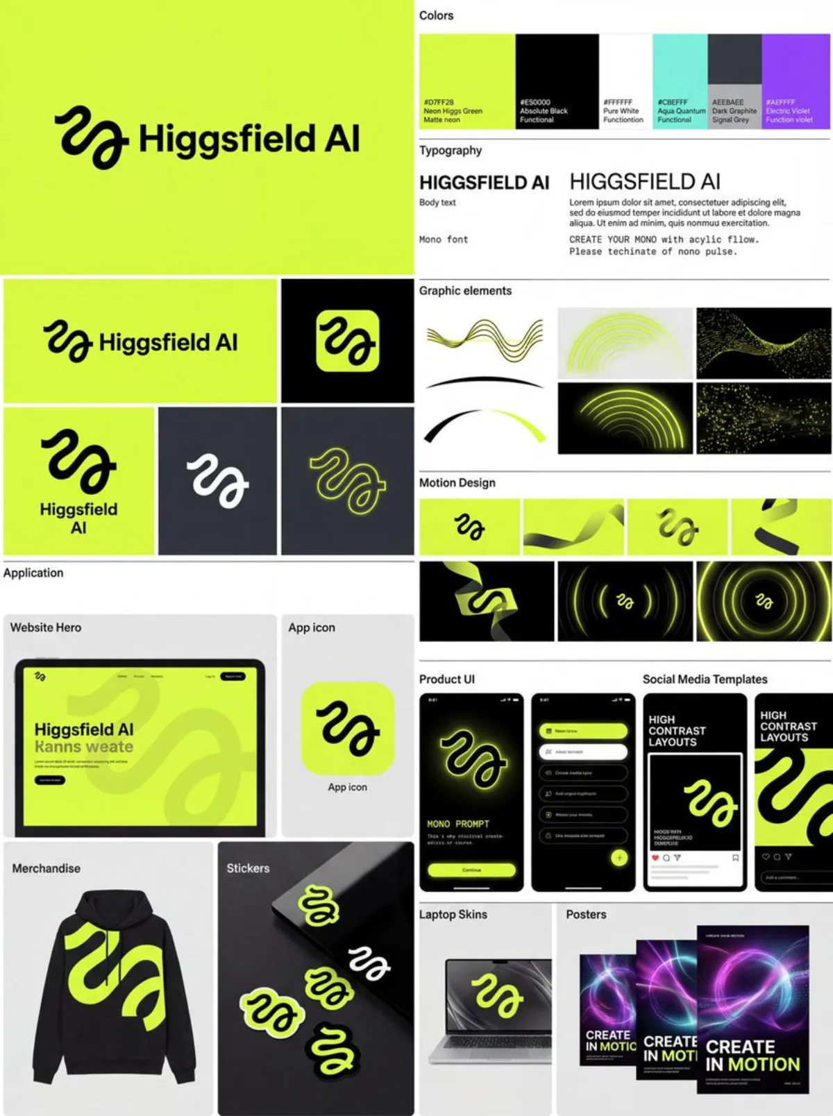 Brand identity system for Higgsfield AI: A Crafted Take