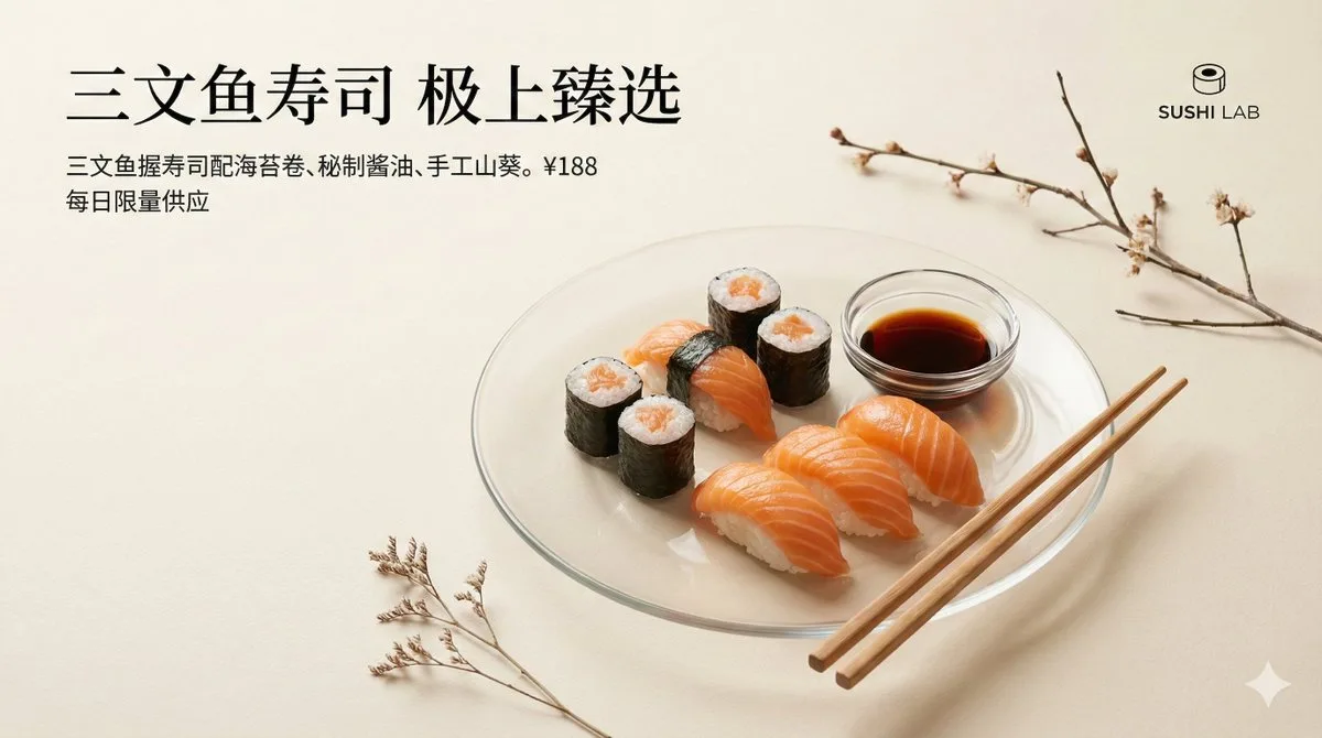 极简天妇罗菜单设计