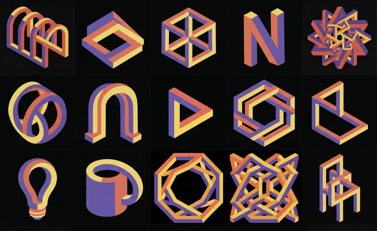 Impossible 3D shape in reference style