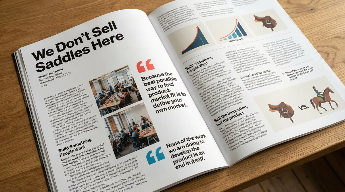 Magazine article on elegant desk with props