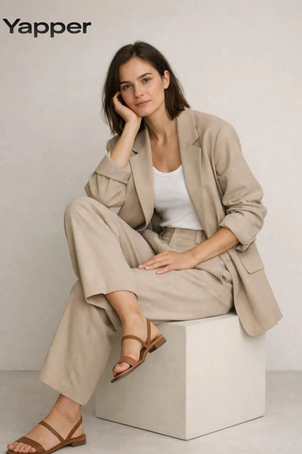 Minimalist Fashion Studio Portrait of a Woman