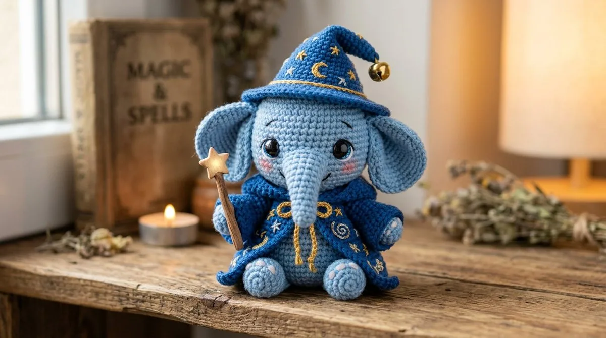 Cute Amigurumi Wizard Plush Animal - Curated Style