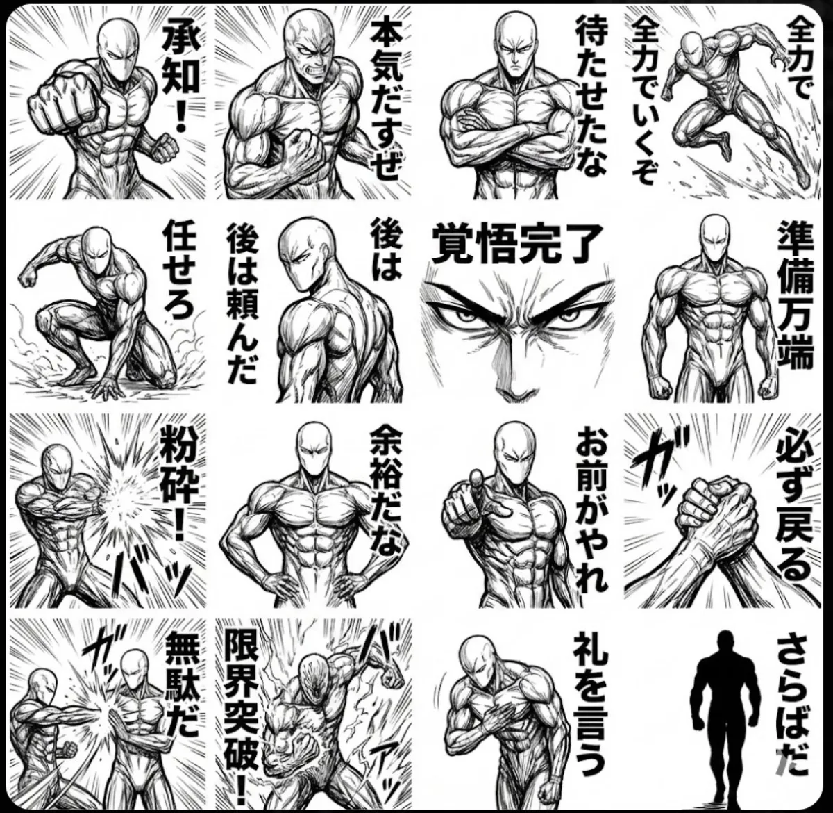 LINE sticker prompt using attached character