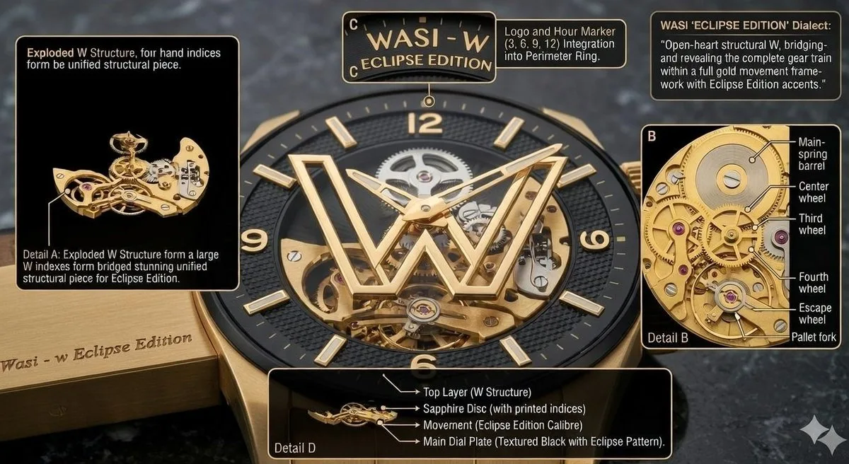 A Refined Macro Photograph of a Luxury WASI Watch