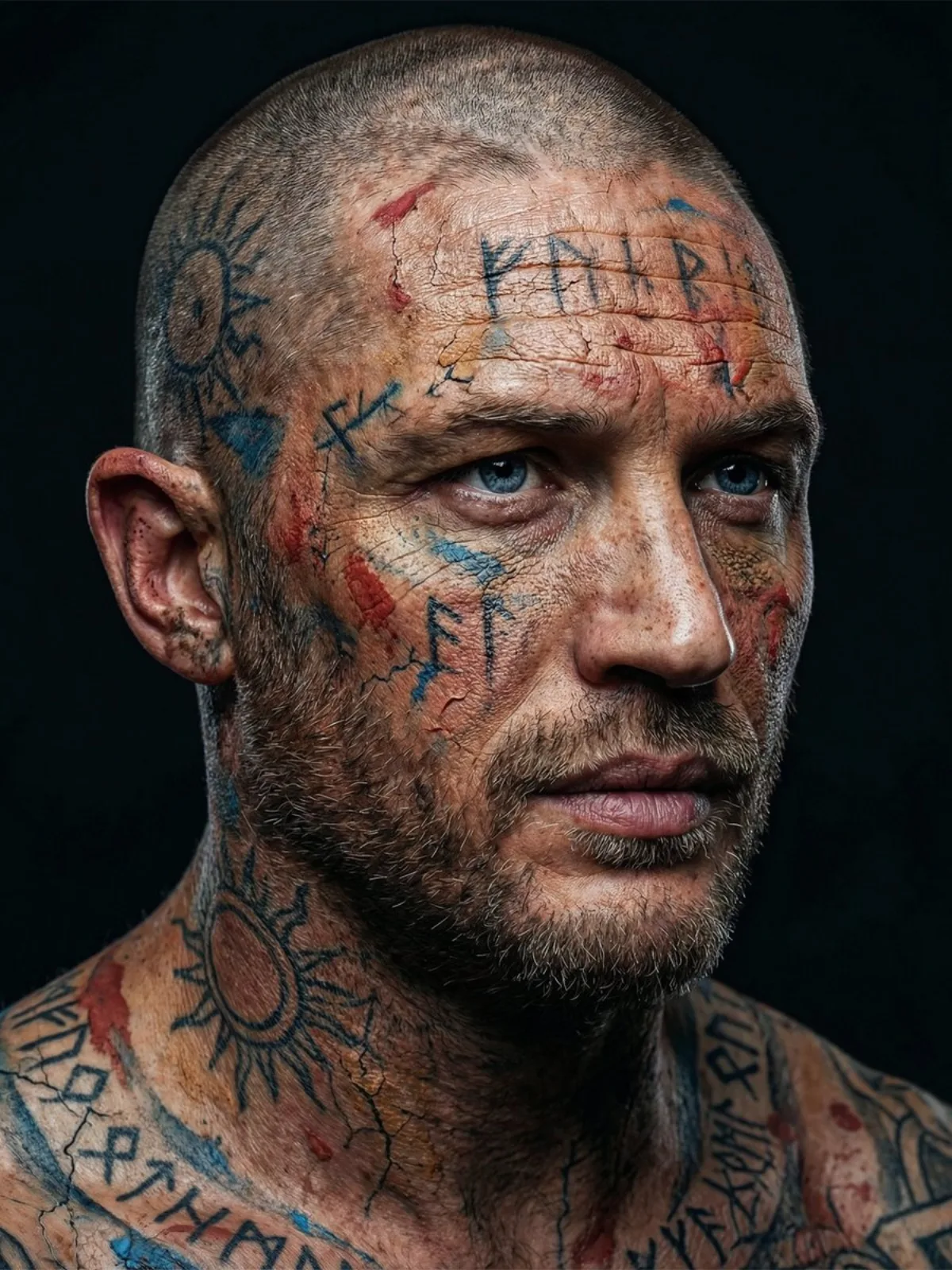 Cinematic Portrait of a Tattooed Viking Man (Hero)