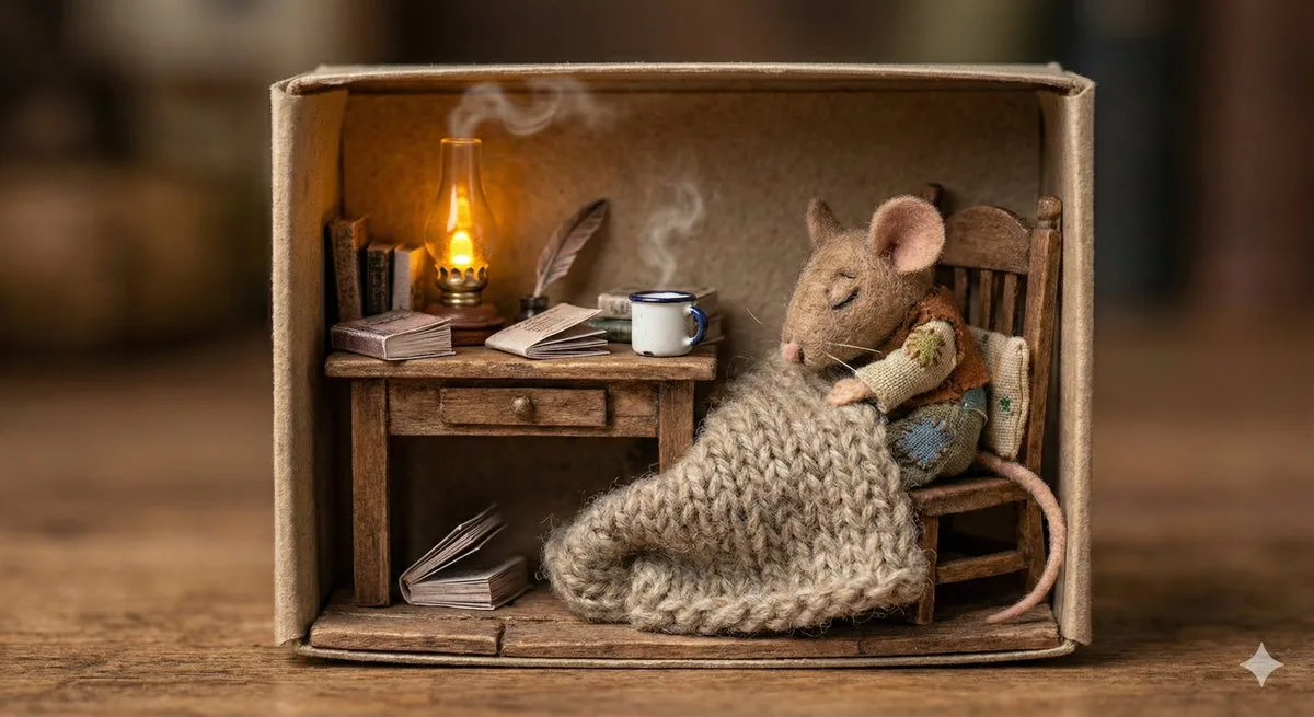 Cozy Miniature Office Scene Model
