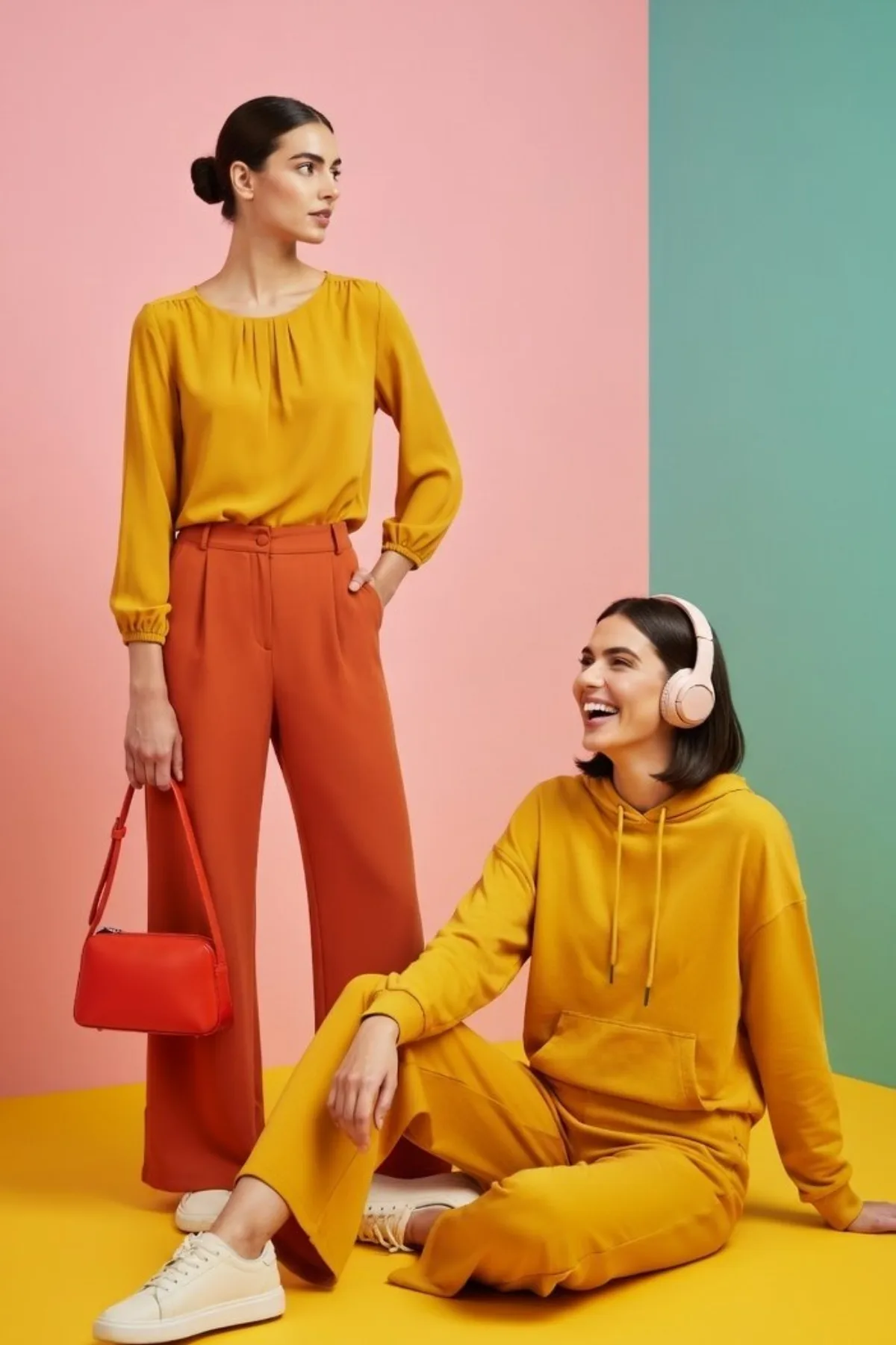 Three-Panel Fashion Collage with Bold Colors - Crafted Style