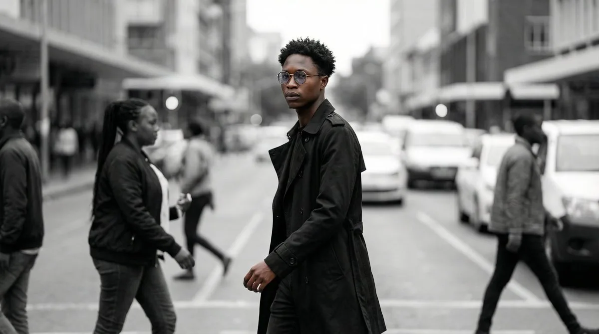 Hyperrealistic Cinematic Street Portrait of a Young Man - Crafted Style