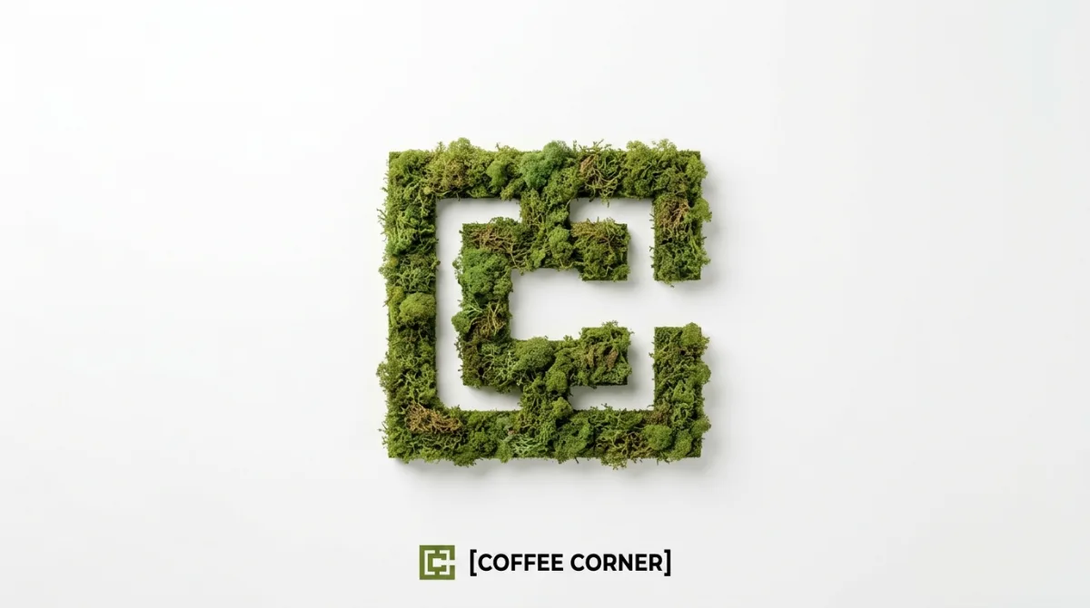 Moss-Textured Logo Icon on White Background: A Studio-Grade Take