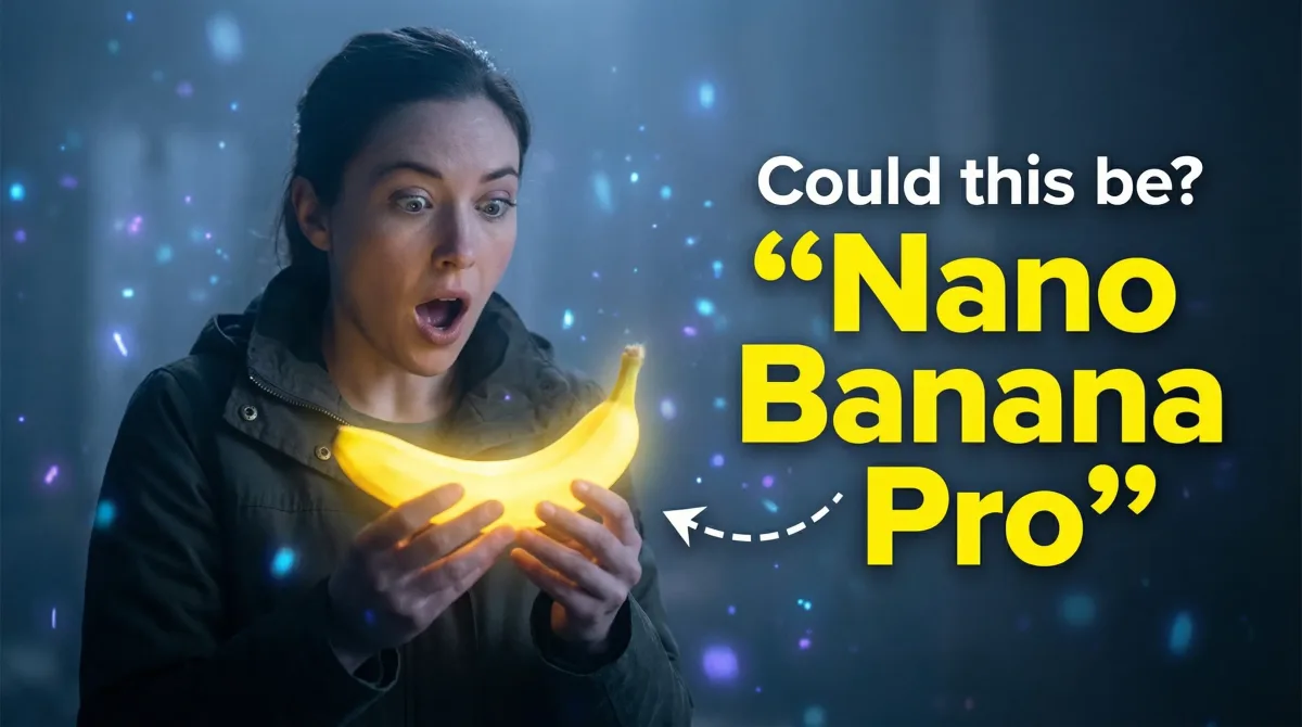 Surprised Woman with Glowing Banana YouTube Thumbnail