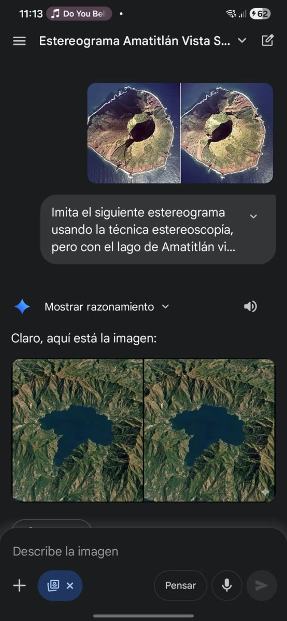 Editorial Stereogram of Lake Amatitlán from above
