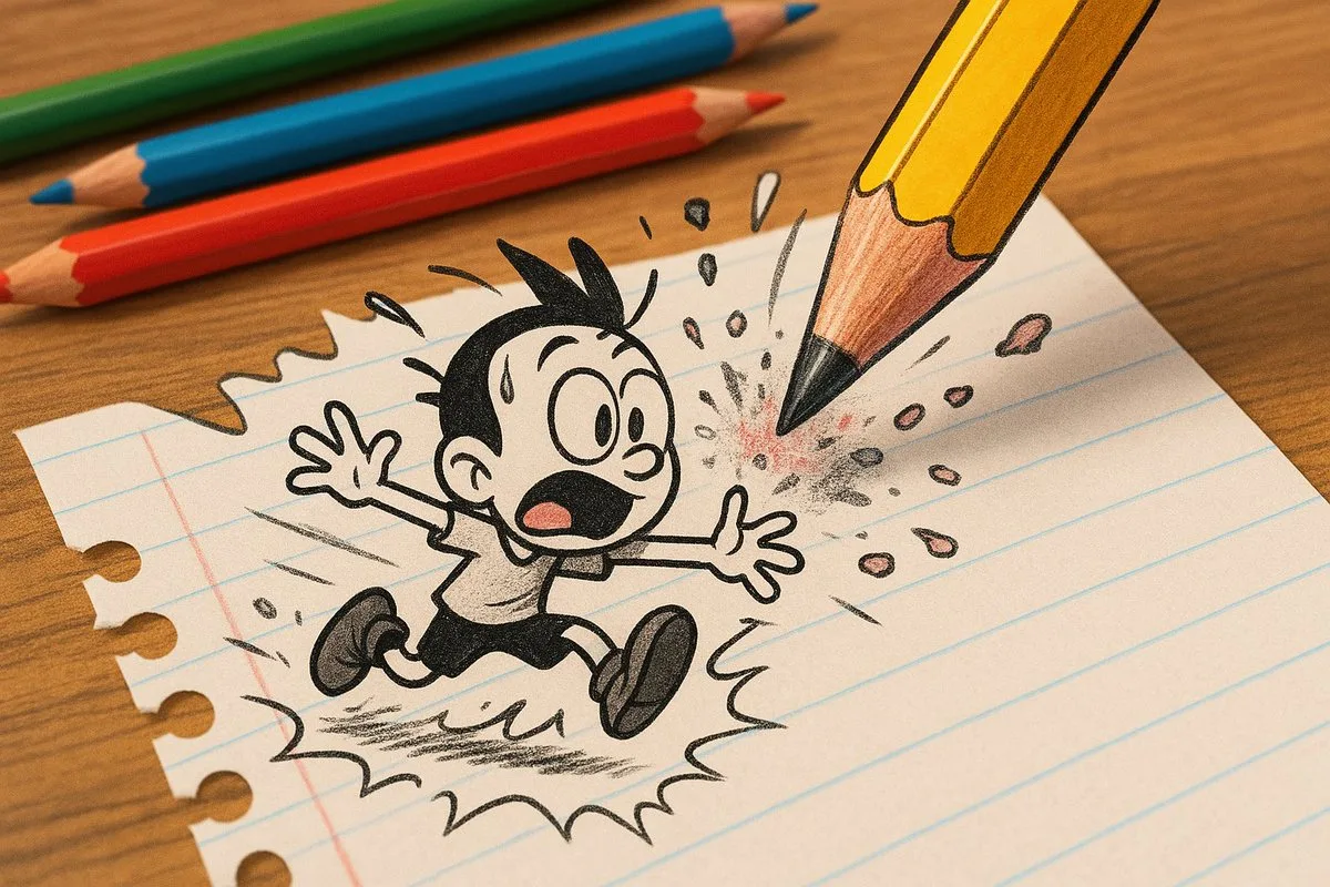 Little Cartoon Characters on Paper