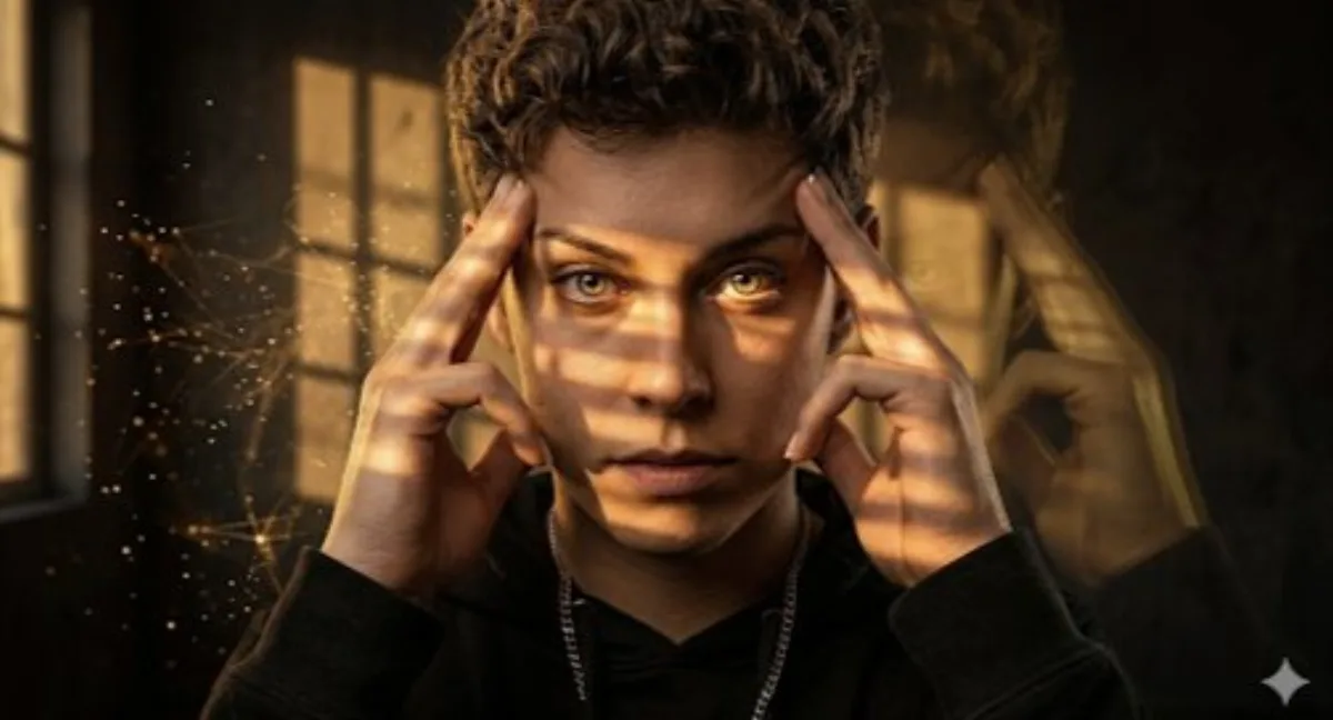 Modern Cinematic Portrait of Man with Psychic Effects