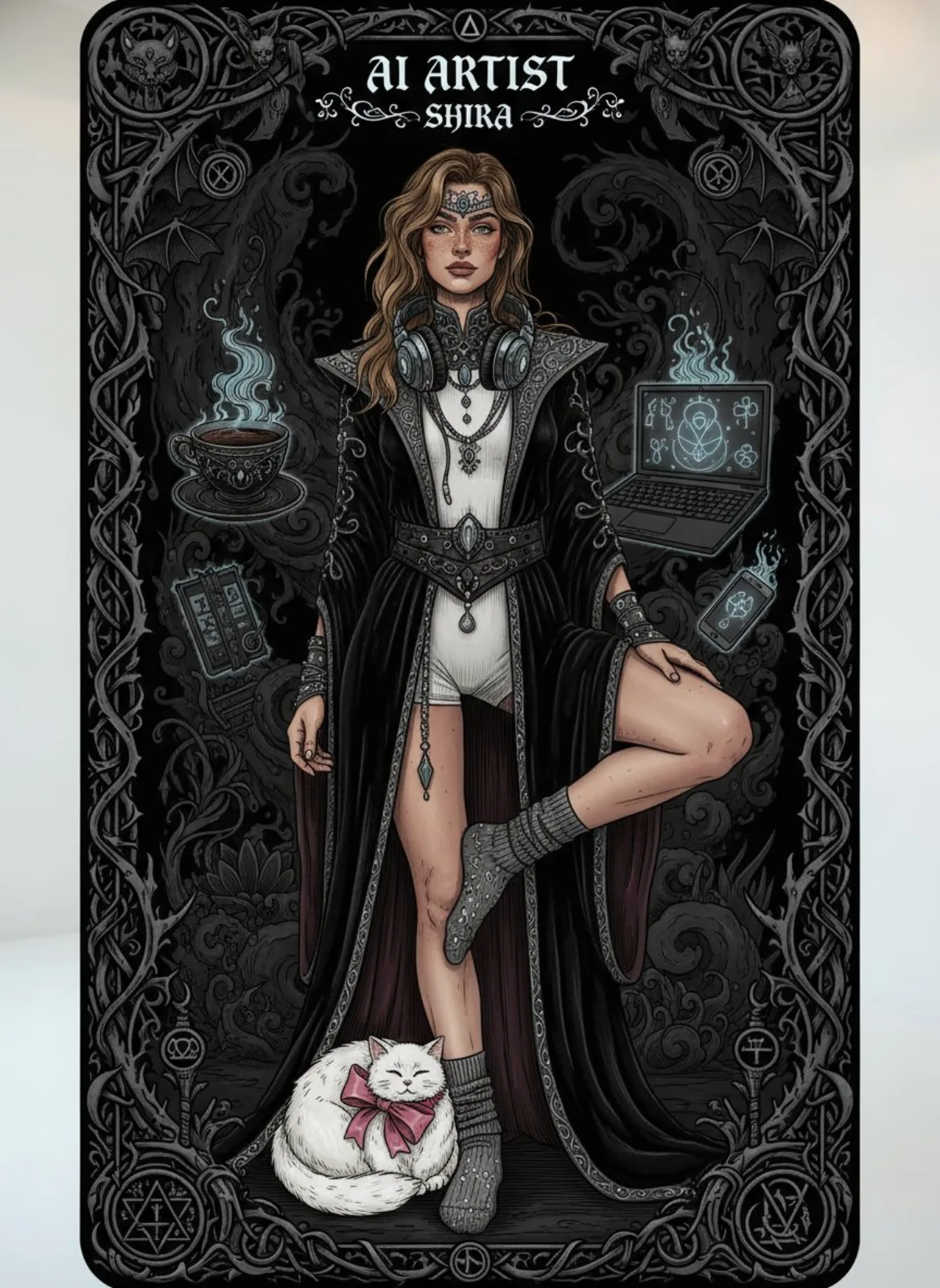 Dark Gothic Tarot Card Ai Artist Shira - Modern Style