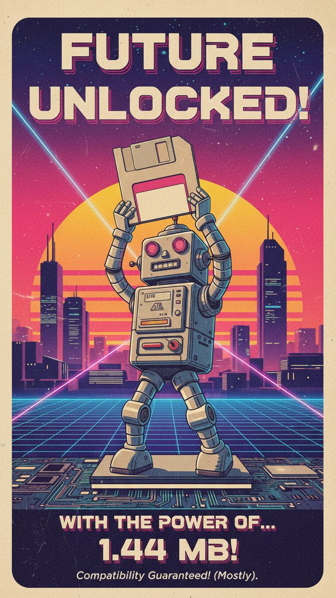 Grok Imagine — Retro Tech Meme